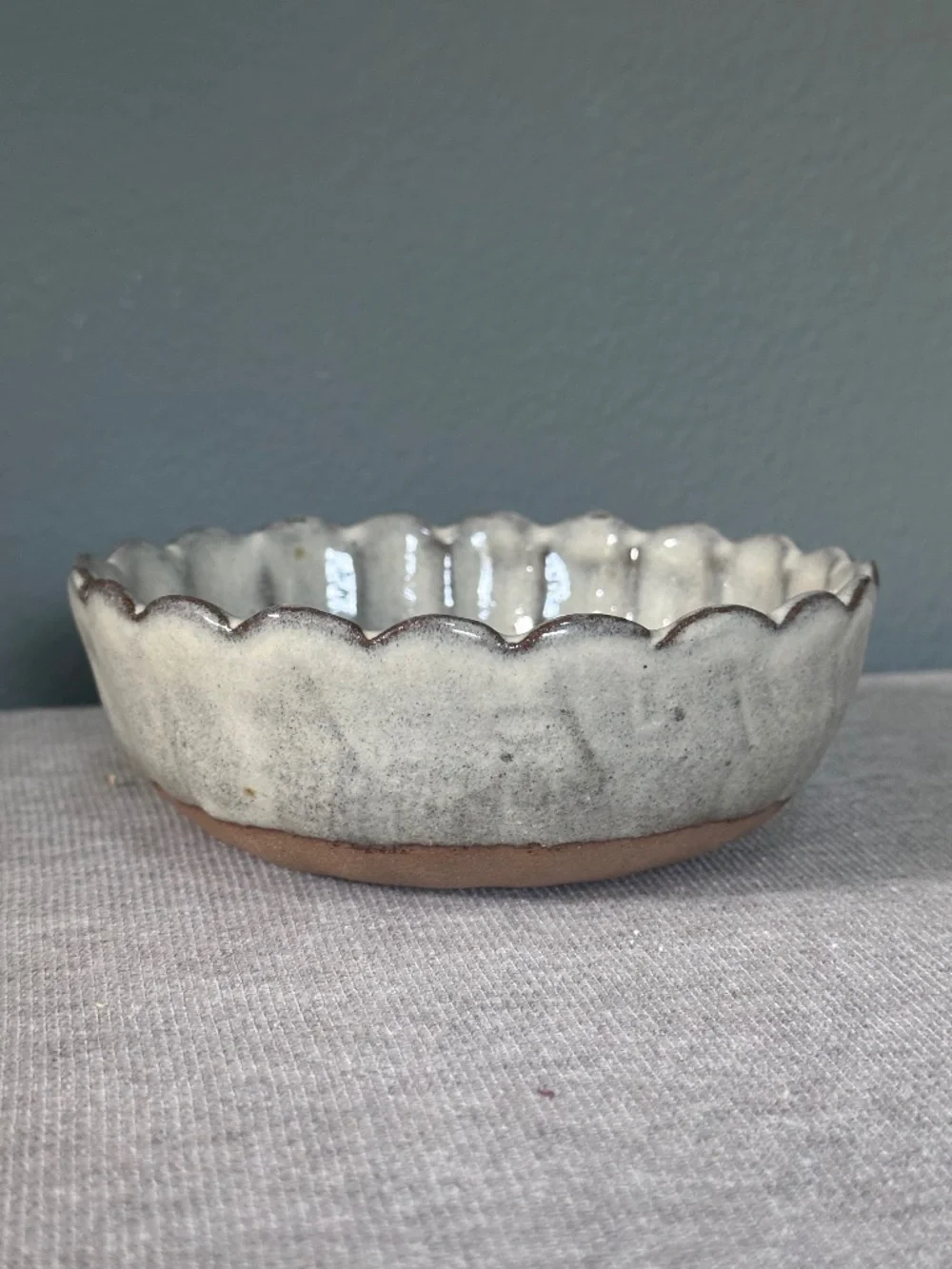 Japanese Ceramic Scalloped Rinka Dish
